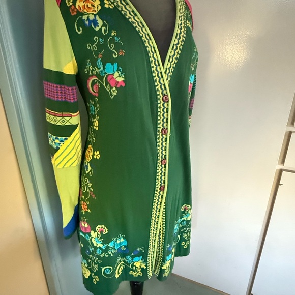 Colorful Cotton Long Sleeve Cardigan by IVKO - Picture 6 of 7